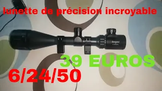 Lunette de tir longue distance 6 24 50 incroyable pour 39 euros avec les colliers