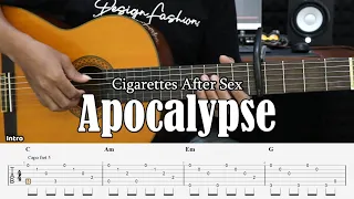 Apocalypse - Cigarettes After Sex - Fingerstyle Guitar Tutorial + TAB & Lyrics