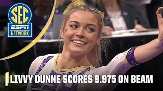 Olivia Dunne is NEAR PERFECT in LSU senior night win over North Carolina 🔥 | ESPN College Gymnastics