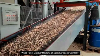 Wood Pallet Shredding Machine at customer site in Germany #shredder #crusher #crushingmachine