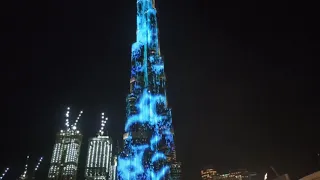 Световое шоу на Бурдж Халифа. Light show on Burj Halifa. Самый большой небоскреб в Дубае.  Kate BY.