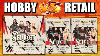 RETAIL BETTER THAN HOBBY?!! |  2023 Panini Select WWE Hobby VS Blasters Box Battle