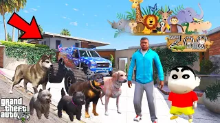 Franklin and Shinchan Open A zoo or Rescue Los santos Dogs & Puppy in GTA V