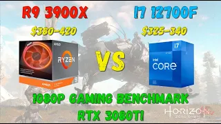 Ryzen 9 3900X vs I7 12700/12700F gaming benchmark (1080P RTX 3080Ti)