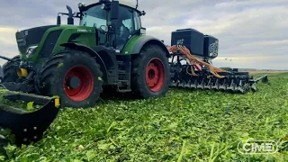 Fendt 828 with Boss seedrill and FaCa rollers