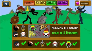 SUMMON AND UPGRADE MAX ALL ZOMBIE , KAI RIDER, LORD, SHIELD GIANT.....| STICK WAR LEGACY - KASUBUKTQ