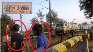 12049 Gatimaan Express Scares People At Level Crossing.