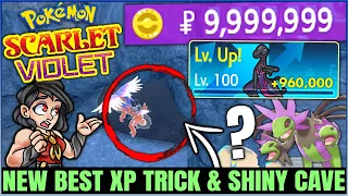 New Secret Shiny Cave Found & New Best FAST Level 100 XP & Money Trick - Pokemon Scarlet Violet!