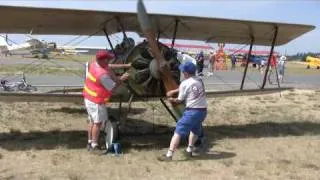 Le Rhone Rotary Engine Startup on 1917 Thomas-Morse Scout