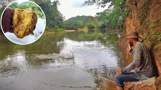 Quando vi a água levantando eu disse: é gigante! Essa massa fez a diferença na pescaria hoje