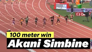 Akani Simbine POWER THROUGH In The Last 20 metres to win the 100m - Shanghai/Suzhou Diamond League