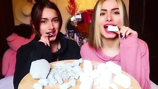 ASMR Trying Edible Chalk and Clay Chunks (Fail)😂