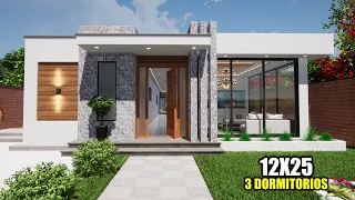 CASA CONFORTABLE DE UN PISO 12X25 - TRES DORMITORIOS (RVL CASAS 2021)