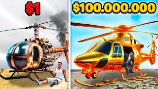 HELICÓPTERO de 1$ VS HELICÓPTERO de 100.000.000$ en GTA 5