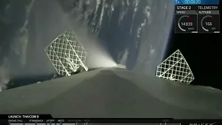 SpaceX launch and fourth landing with onboard view