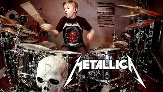 BLACKENED (METALLICA) Drum Cover - age 11