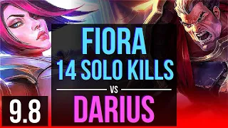 Improve your skill as FIORA vs DARIUS (TOP) | 4 early solo kills, Dominating | TR Grandmaster | v9.8