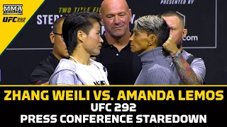 Zhang Weili vs. Amanda Lemos Press Conference Staredown | UFC 292 | MMA Fighting
