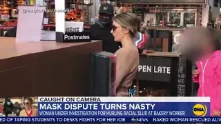 Video of maskless woman using racial slur against NYC bakery employees goes viral | ABC7