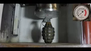 Что будет, если раздавить ГРАНАТУ под Гидравлическим прессом / Grenade under a Hydraulic Press