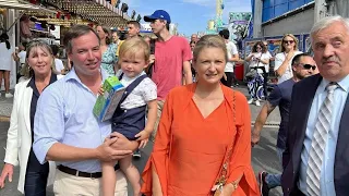 Guillaume & Stefanie of Luxembourg & prince Charles visit Schuberfouer fair.#ROYALMONARCHIES #Royals