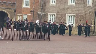 Band of the Brigade of Gurkhas perform a stirring piece during the Changing the Guard Ceremony.