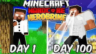 I Survived 100 Days as WHITE HEROBRINE in Hardcore Minecraft...(Hindi)