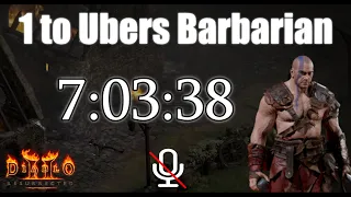 D2R Ubers Barb Speedrun - 7:03:38 - No Commentary