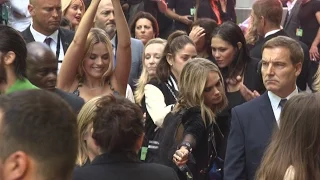 Margot Robbie & Cara Delevingne at the 'Suicide Squad' European Premiere