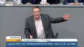 Bundestag: Aktuelle Stunde zur Pkw-Maut mit Alexander Dobrindt am 18.06.2015