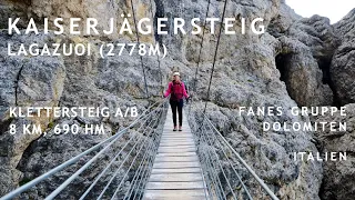 Kaiserjägersteig am Lagazuoi - Dolomiten - leichter Klettersteig (A) in der Fanesgruppe