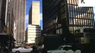 1970s Johannesburg, South Africa, Streets, People, Skyscrapers, 35mm Archive Footage