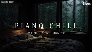 Calming Piano Music on the Window - Music for Deep Sleep and Insomnia Relief | Soft Rain Sound