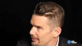 Ethan Hawke watches himself age 12 years in 'Boyhood'