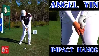 ANGEL YIN SLOW MOTION HANDS THRU IMPACT IRON GOLF SWING 1080 HD