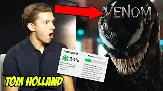 Spiderman Tom Holland Reacts to Venom Movie Ft. Tom Hardy 2018