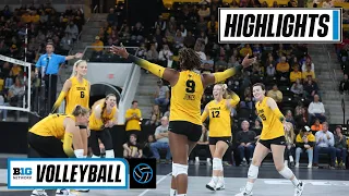 Indiana at Iowa | Highlights | Big Ten Volleyball | Oct. 8, 2022