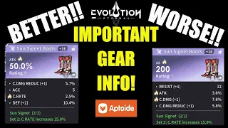 Important Gear Discussion! Not All Higher Rated Gear Pieces Are Actually Better In Eternal Evolution