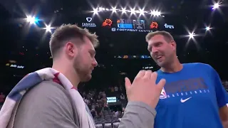 Dirk Nowitzki shared moment and HUG Tightly Luka Doncic after eliminating Suns in game 7!