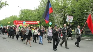 Первомайская демонстрация г.Снежное 2015 год. ДНР