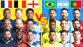 France Belgium England 🆚 Brazil Argentina Portugal 🔥 Trio Comparison 💪