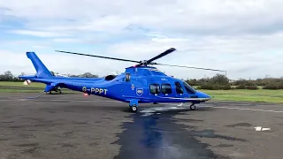 Bright Blue AW109SP Take Off