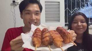 We made the Korean food hot dog