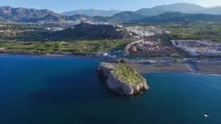 El Peñon de Salobreña desde el aire, Granada, España