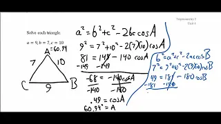 Law of Cosines Part 3: The SSS Case