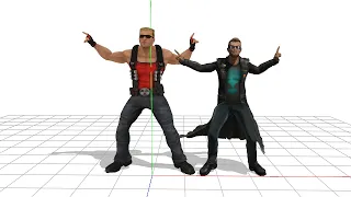 Duke Nukem and Dude dancing (MMD)