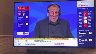 Paul Merson reacting to Arsenal’s third goal against Bournemouth 04.03.2023