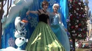 Anna, Elsa and Olaf from FROZEN debut in Disney Festival of Fantasy Parade Extended Version