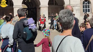 King's Guard Gets Help From Police Then Shouts Stand Clear!