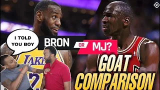 MY BROTHER FIRST TIME REACTING TO..Jordan vs Lebron - The Best GOAT Comparison(LOL HE GOT MAD AGAIN)